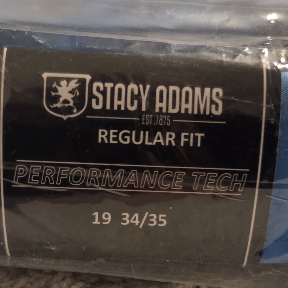 💘■Limited Time■🆕️Stacy Adams Men's Blue Performance Tech Shirt With Tie 👔 - Picture 5 of 7